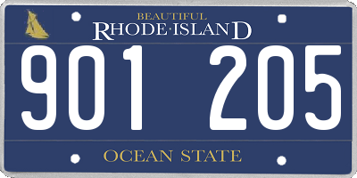 RI license plate 901205