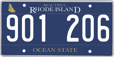 RI license plate 901206