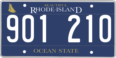RI license plate 901210