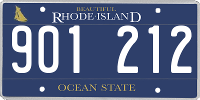 RI license plate 901212