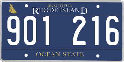 RI license plate 901216