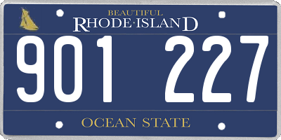 RI license plate 901227