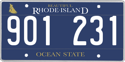 RI license plate 901231