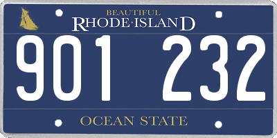 RI license plate 901232