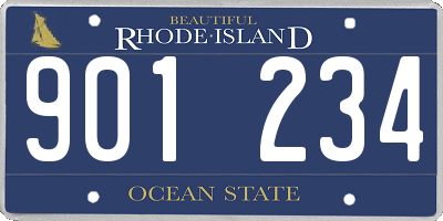 RI license plate 901234