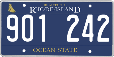 RI license plate 901242