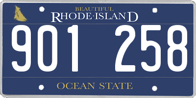 RI license plate 901258