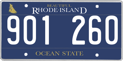 RI license plate 901260