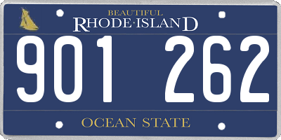 RI license plate 901262