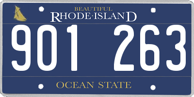 RI license plate 901263