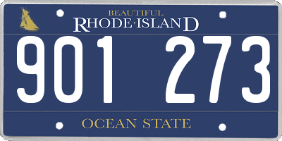 RI license plate 901273