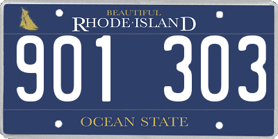 RI license plate 901303