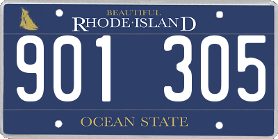 RI license plate 901305