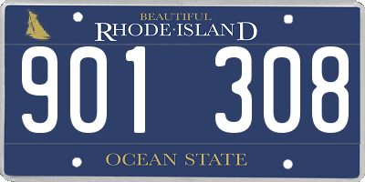 RI license plate 901308