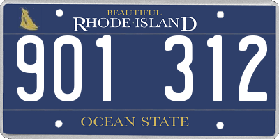 RI license plate 901312