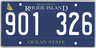 RI license plate 901326