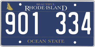 RI license plate 901334