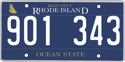 RI license plate 901343