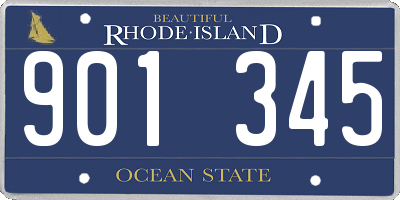 RI license plate 901345