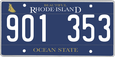 RI license plate 901353
