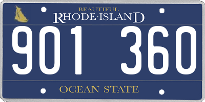 RI license plate 901360