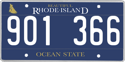 RI license plate 901366