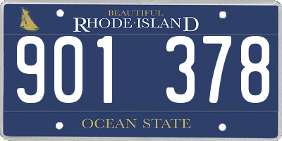 RI license plate 901378