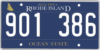 RI license plate 901386