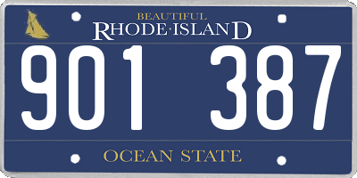 RI license plate 901387