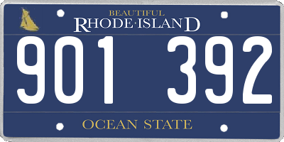 RI license plate 901392