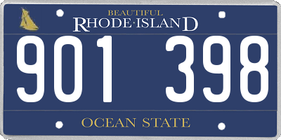 RI license plate 901398