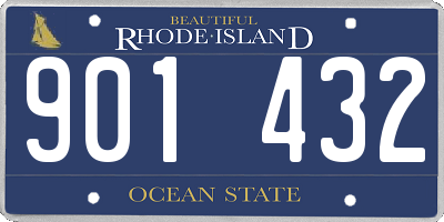 RI license plate 901432