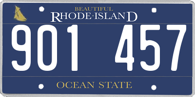 RI license plate 901457