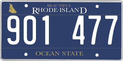 RI license plate 901477