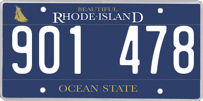 RI license plate 901478