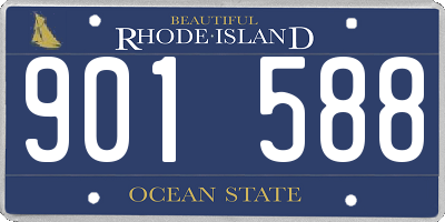 RI license plate 901588