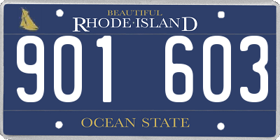 RI license plate 901603