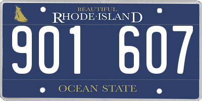 RI license plate 901607