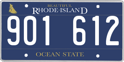 RI license plate 901612