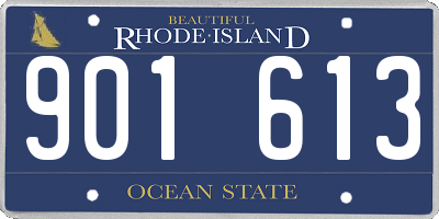 RI license plate 901613
