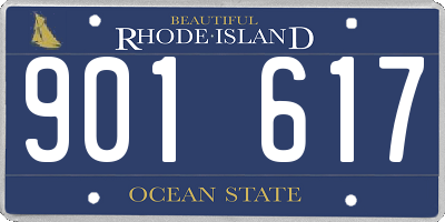 RI license plate 901617