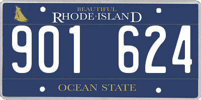 RI license plate 901624