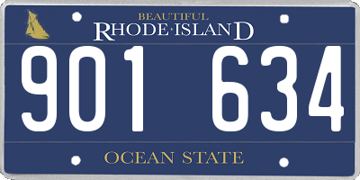 RI license plate 901634