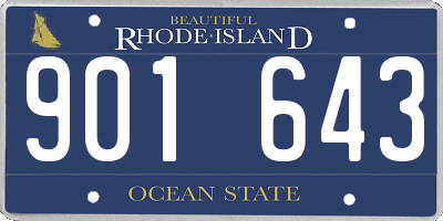 RI license plate 901643