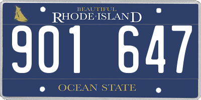 RI license plate 901647