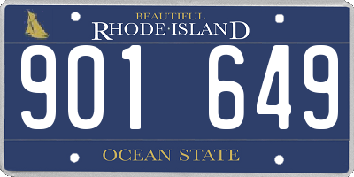 RI license plate 901649