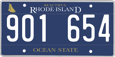 RI license plate 901654