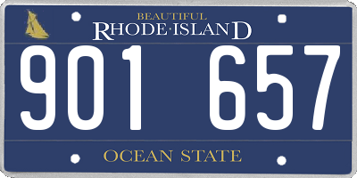 RI license plate 901657