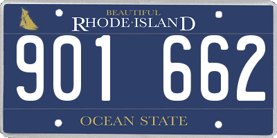 RI license plate 901662