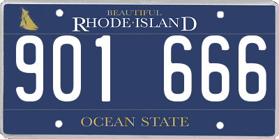 RI license plate 901666